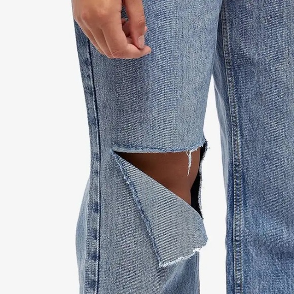 NWT Good American Good 90s Duster Straight Leg Jean in Blue950 - Picture 7 of 8